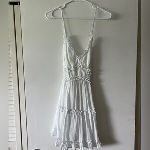 Short White Dress with ruffles